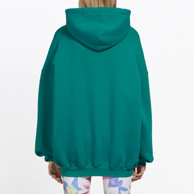 (WMNS) Balenciaga Logo Hoodie Green 556111TDV043068