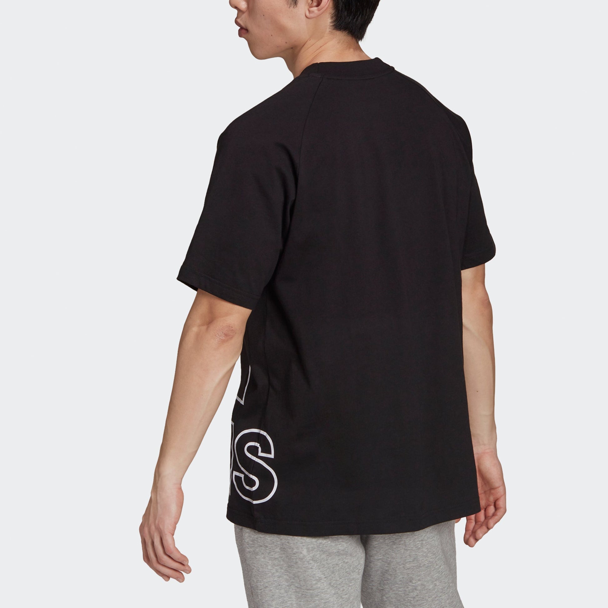 adidas Unisex U Big Logo T Printing Round-neck Black H60662