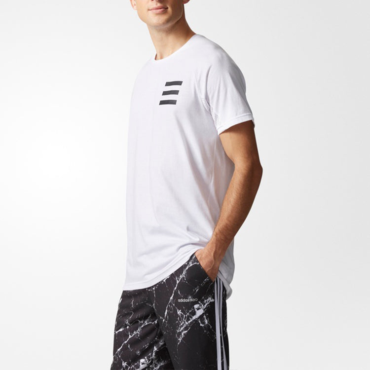 adidas Causual Sports Ventilate Printing Round Collar Male White CD6664