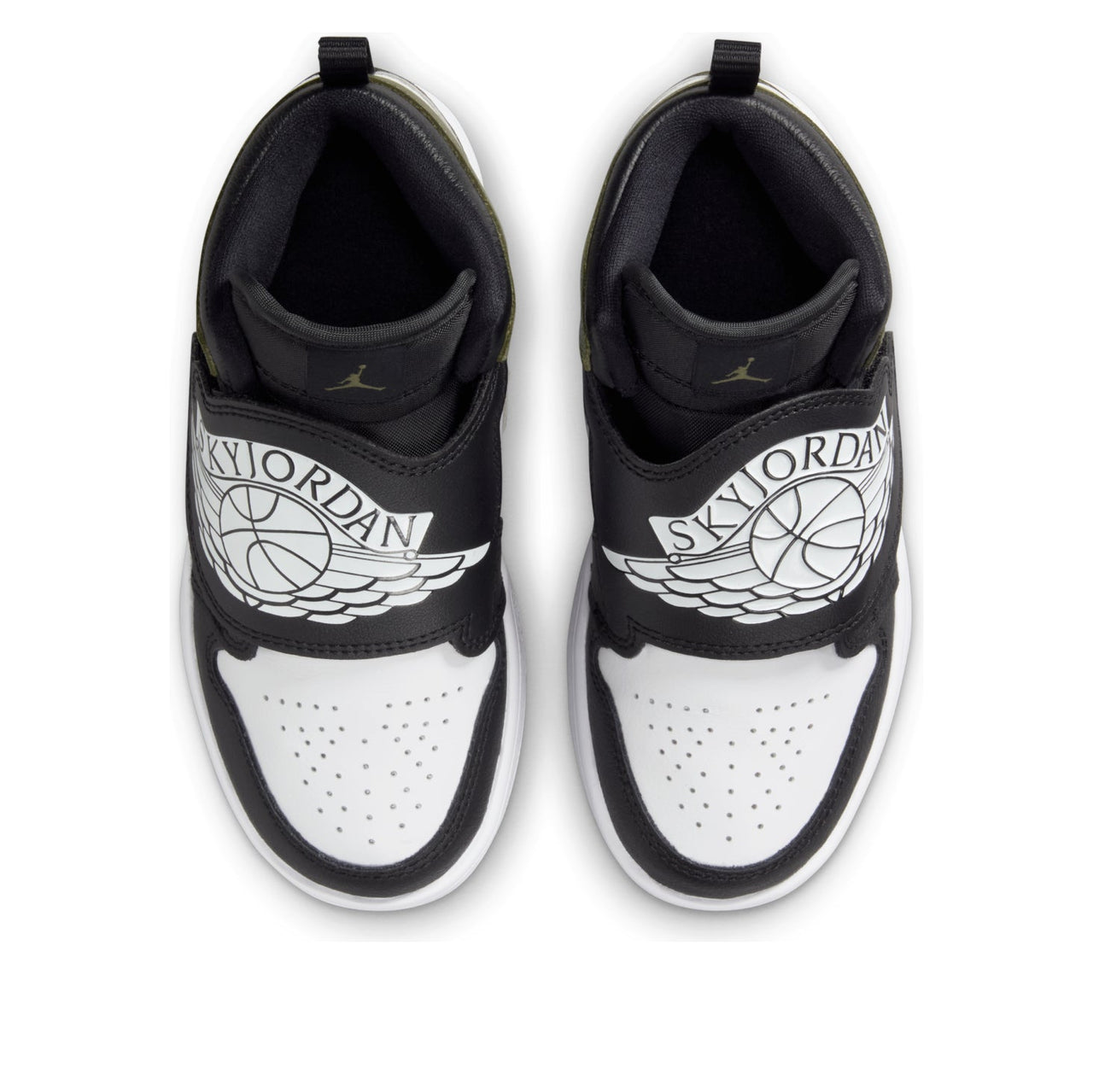 (PS) Air Jordan Sky Jordan 1 'Black White Medium Olive' BQ7197-092