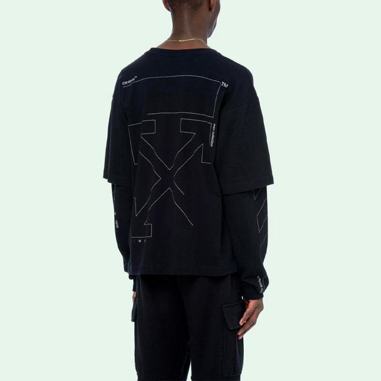 Off-White Arrow Printing Long Sleeves Version Black OMAB022E191850031091