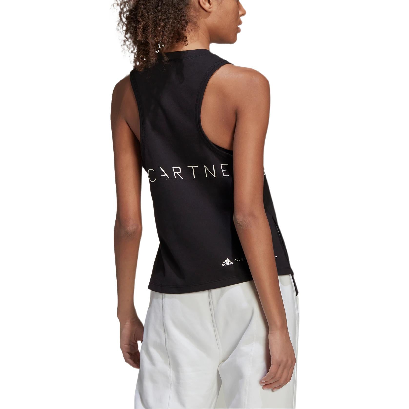 (WMNS) adidas By Stella McCartney Sportswear Logo Tank Top Asia Sizing 'Black White' H59971