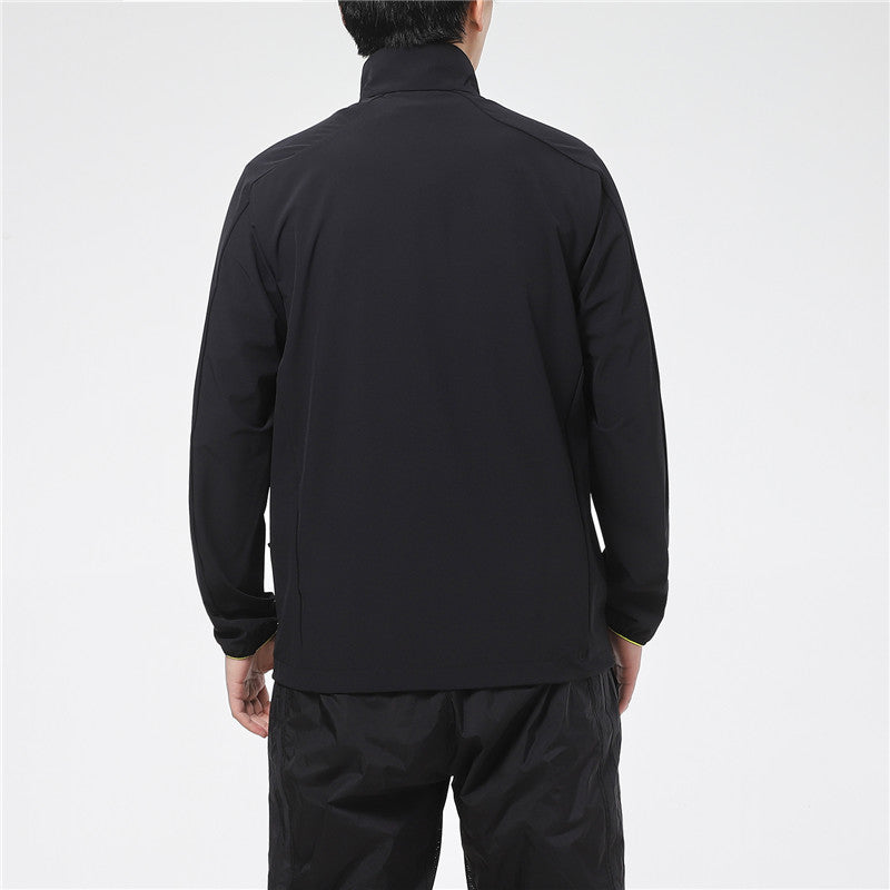adidas Contrasting Colors Outdoor Windproof Stand Collar Jacket Black GN7347