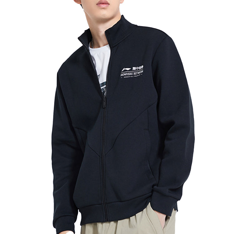 Li-Ning Athleisure Casual Sports Cardigan Stand Collar Jacket 'Black' AWDQ039-1