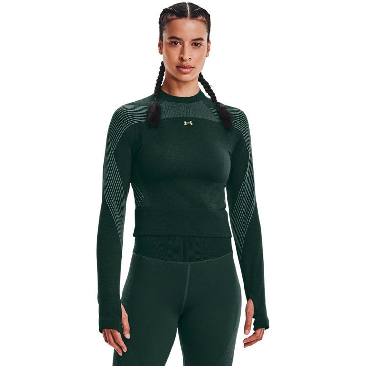 (WMNS) Under Armour Causual Training Short Sports Long Sleeve T-Shirts 'Green' 1362723-370
