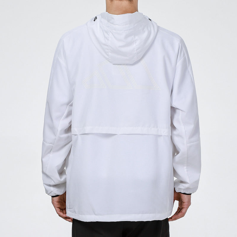 adidas St Wv Newblock Casual Sports Breathable Hooded Jacket White H40233