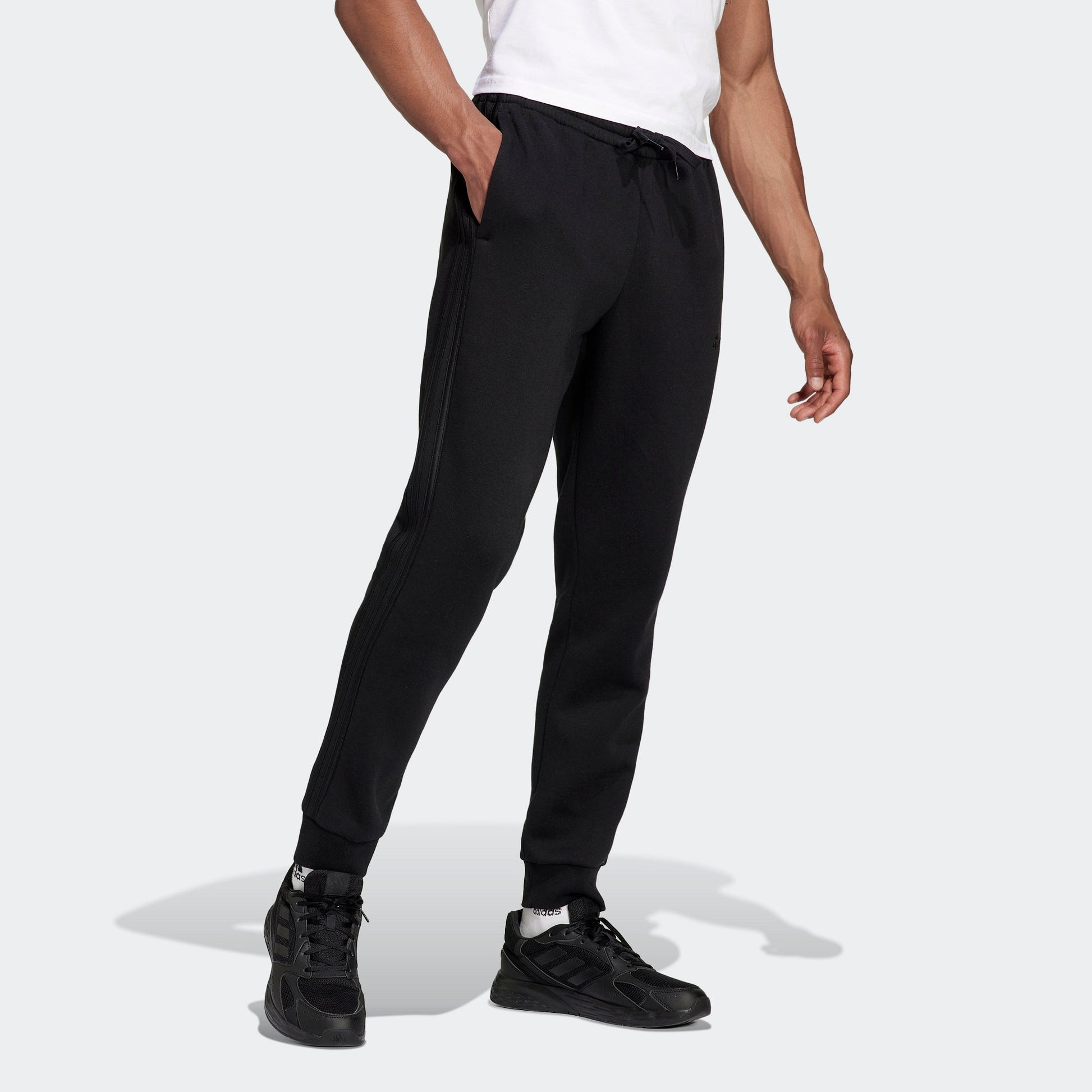 Men's adidas 3s Fl Tc Pt Casual Breathable Sports Bundle Feet Long Pants/Trousers Black H57046