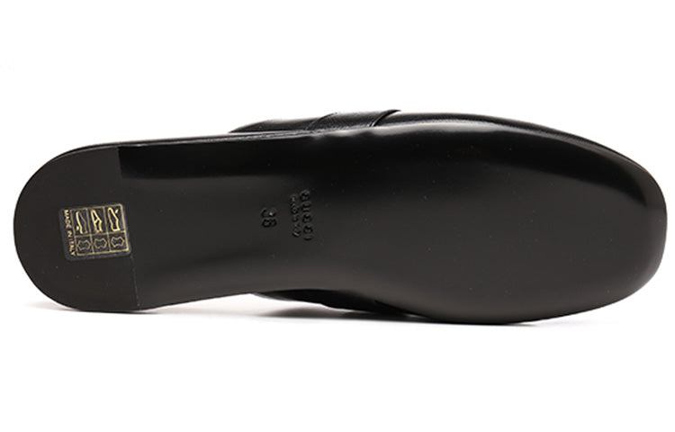 (WMNS) Gucci Princetown Mules 'Black Leather' 601597-D3V00-1000