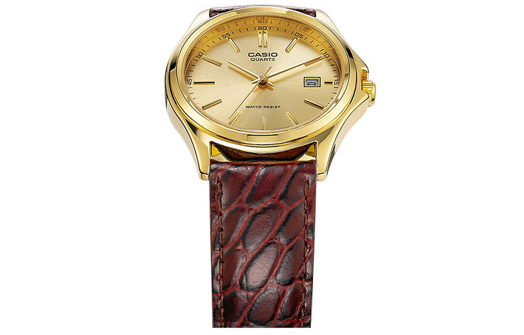 Men's CASIO Business Casual Classic Large Series Color waterproof quartz Watch Brown Strap Brown Mens Gold Analog MTP-1183QQ-9A