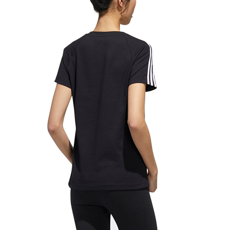 (WMNS) adidas neo ESNTL 3S TEE Sports Short Sleeve Black GJ7948