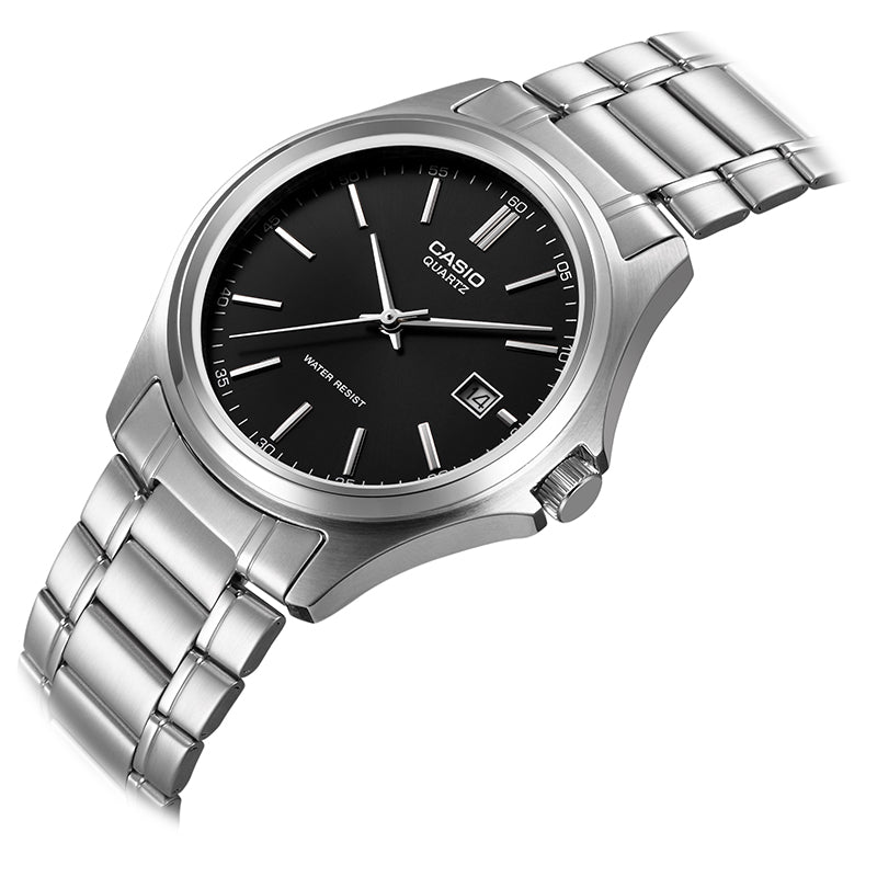CASIO ENTICER&VINTAGE Series Simplistic Casual Fashion Stainless Steel Couple Black Analog MTP-1183A-1A&LTP-1183A-1A