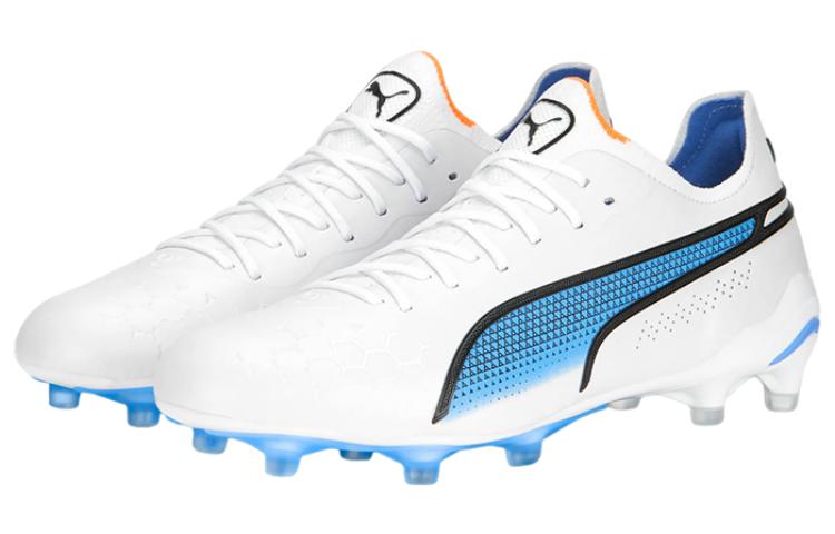 (WMNS) PUMA King Ultimate FG AG 'White Blue' 107262-01