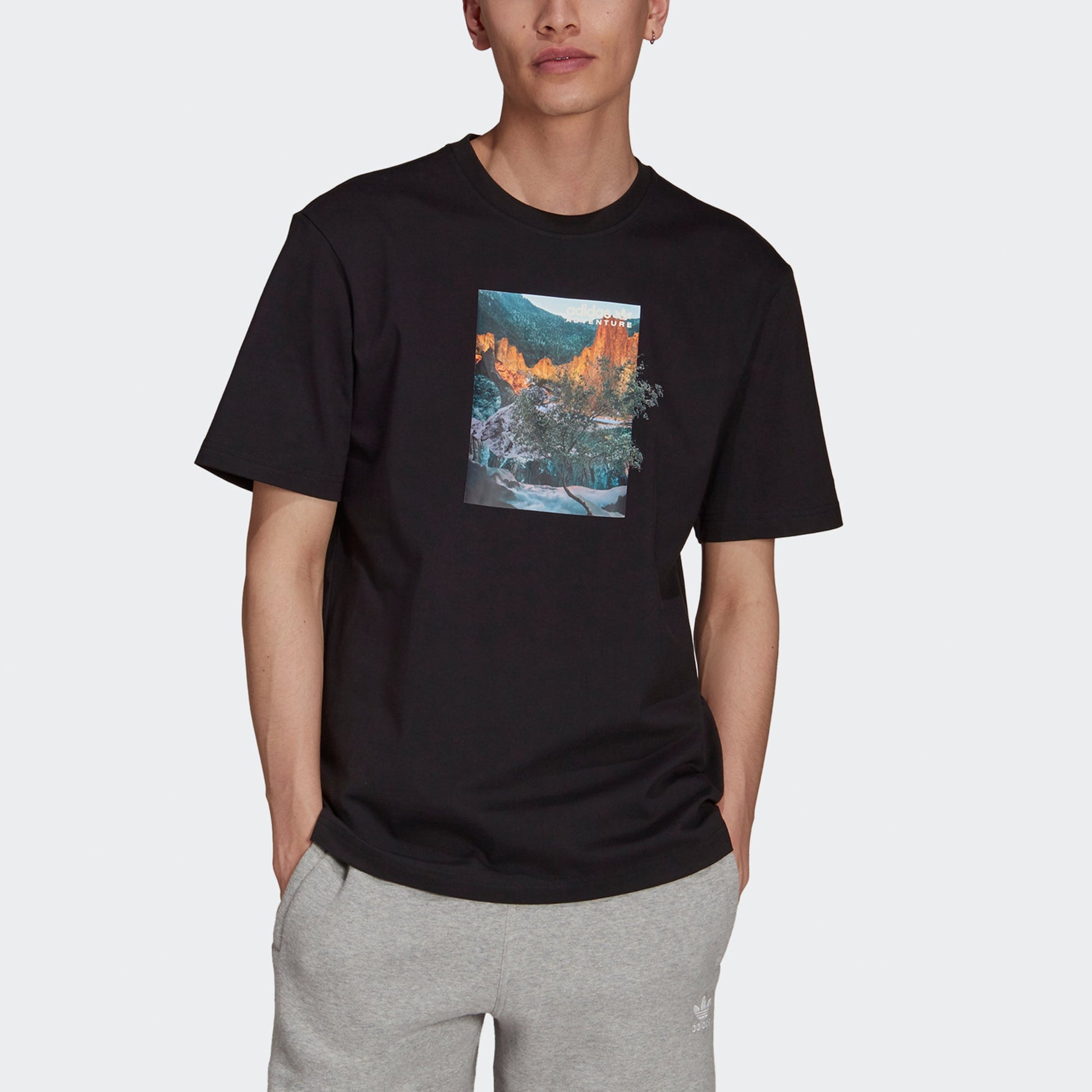 adidas Adventure Landscape Graphic Tee 'Black' H09063