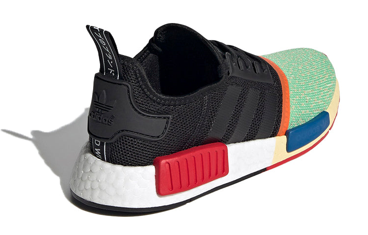 (GS) adidas originals NMD R1 J 'Black Green Red' FW1076