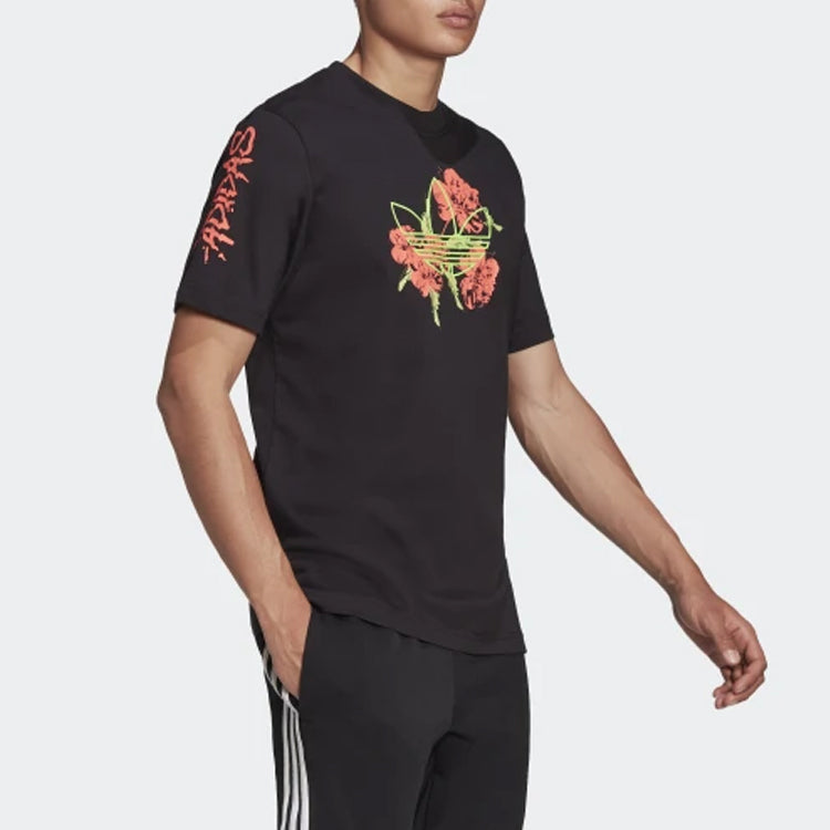 adidas originals Logo Printing Athleisure Casual Sports Short Sleeve Black GJ7769