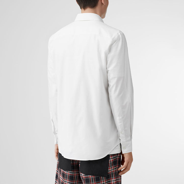Men's Burberry Logo Detail Long Sleeves Shirt White 80175591