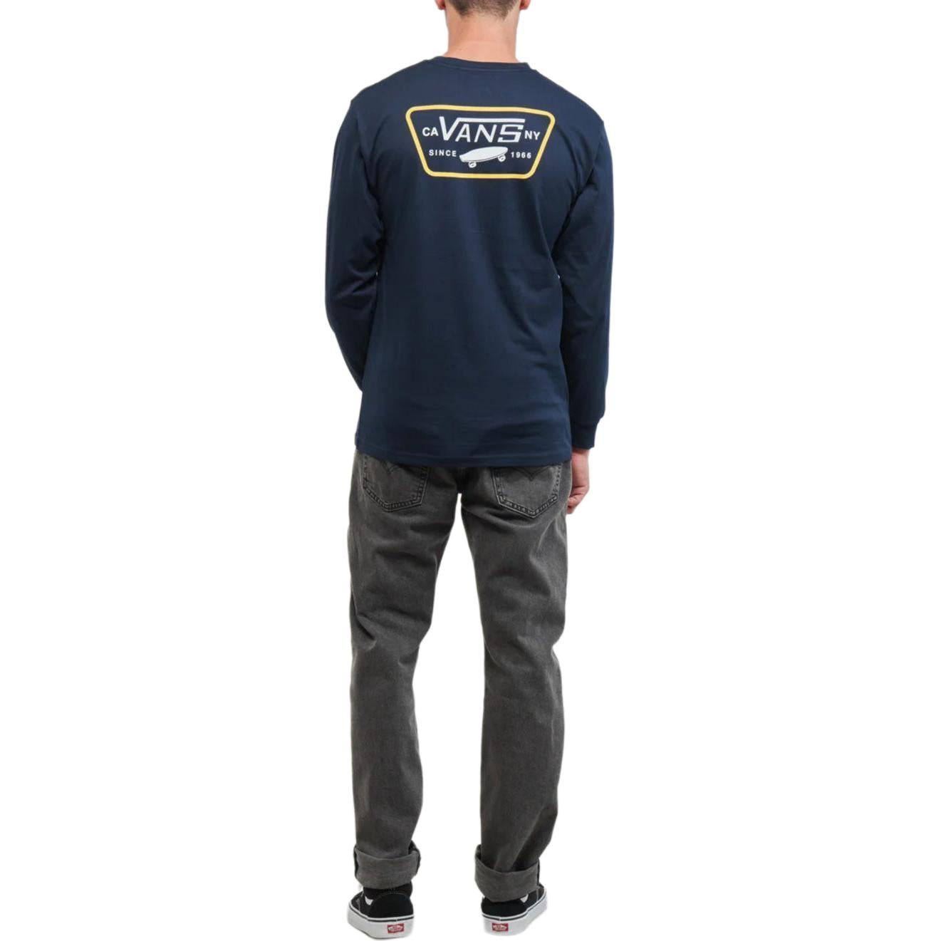 Vans Full Patch Back Long Sleeve T-Shirt 'Navy' VN0A2XCMCC7