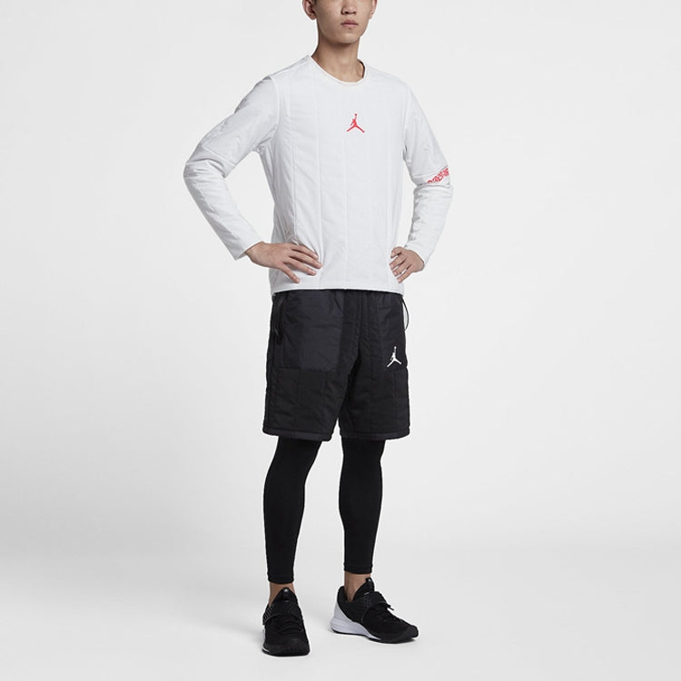 Air Jordan 23 Engineered Quilted Round Neck Pullover logo Sports Long Sleeves White AJ1055-100