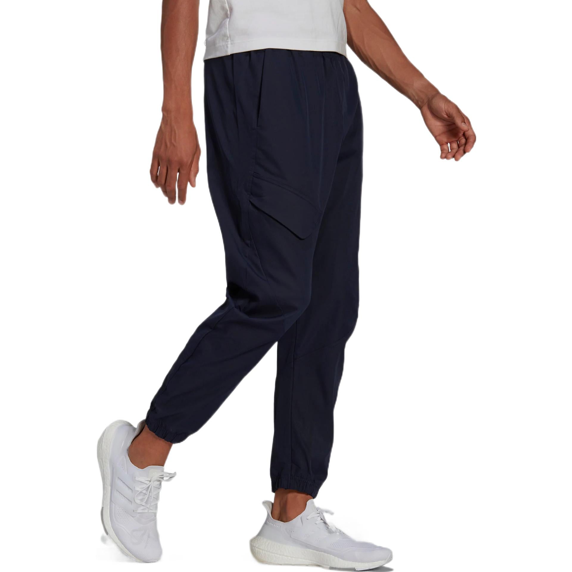 Men's adidas O-shape Cargo Solid Color Lacing Casual Sports Pants/Trousers/Joggers Legendary Ink Blue HB6565