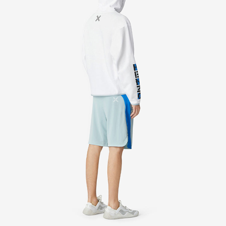 Men's KENZO Little X Printing hooded Pullover Casual White FB55SW5374MS-01