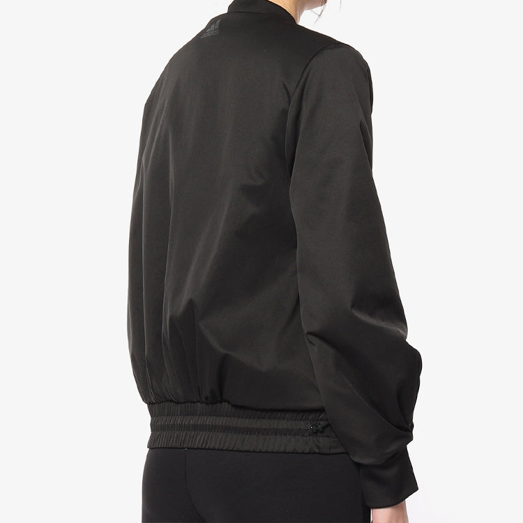 (WMNS) adidas Solid Color Zipper Casual Sports Jacket Black DX9706