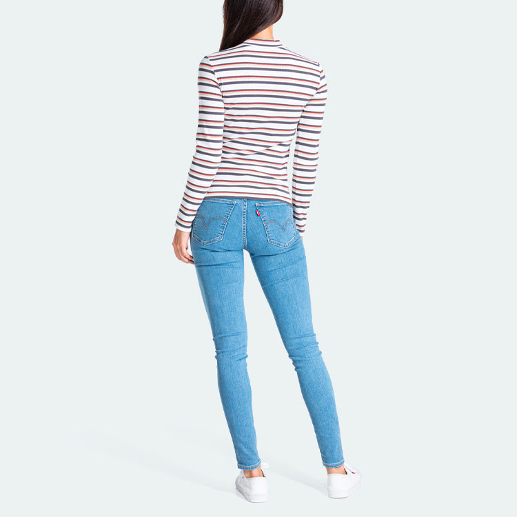 Levis Half Turtleneck Stripe Design Long Sleeves Multicolor Stripe T-Shirt 85374-0000