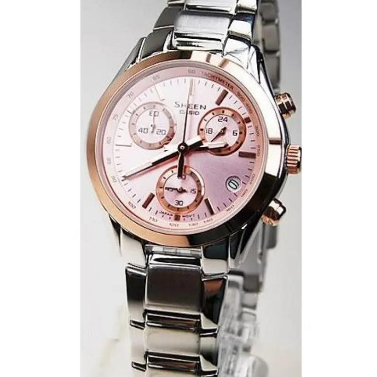 CASIO SHEEN Waterproof Stainless Steel Strap Pink Analog SHN-5000SG-4A