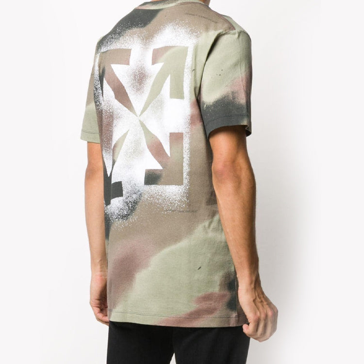 Off-White Camouflage Print Stencil Short Sleeve OMAA027E20JER0076001