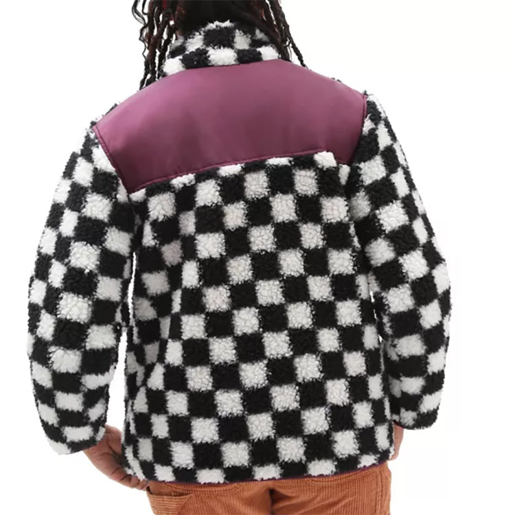 (WMNS) Vans Casual Polar Fleece Sports Jacket Black White Colorblock  VN0A5LJ3705