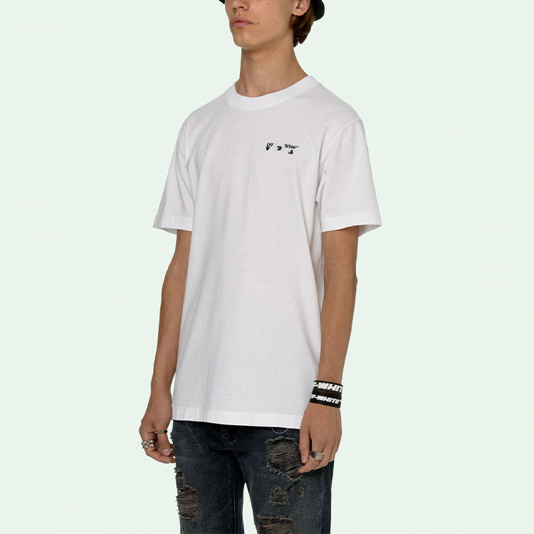 Off-White SS21 Logo Round Neck Short Sleeve White OMAA027R21JER0010110