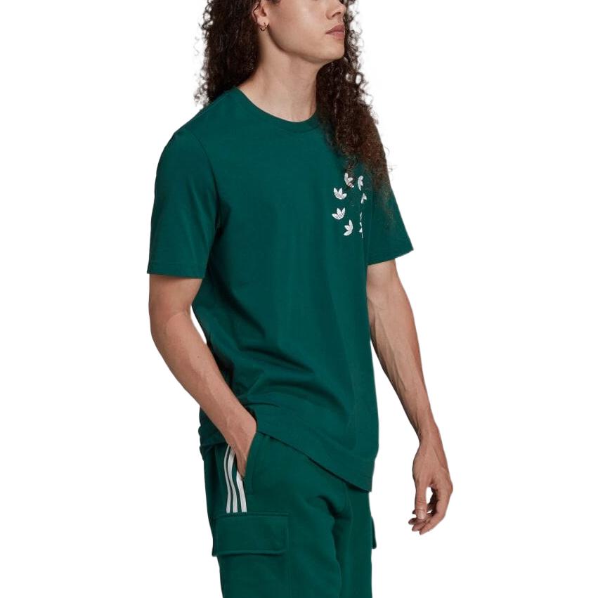 Men's adidas SS22 Solid Color Short Sleeve Logo Label Short Sleeve Green T-Shirt HC4488