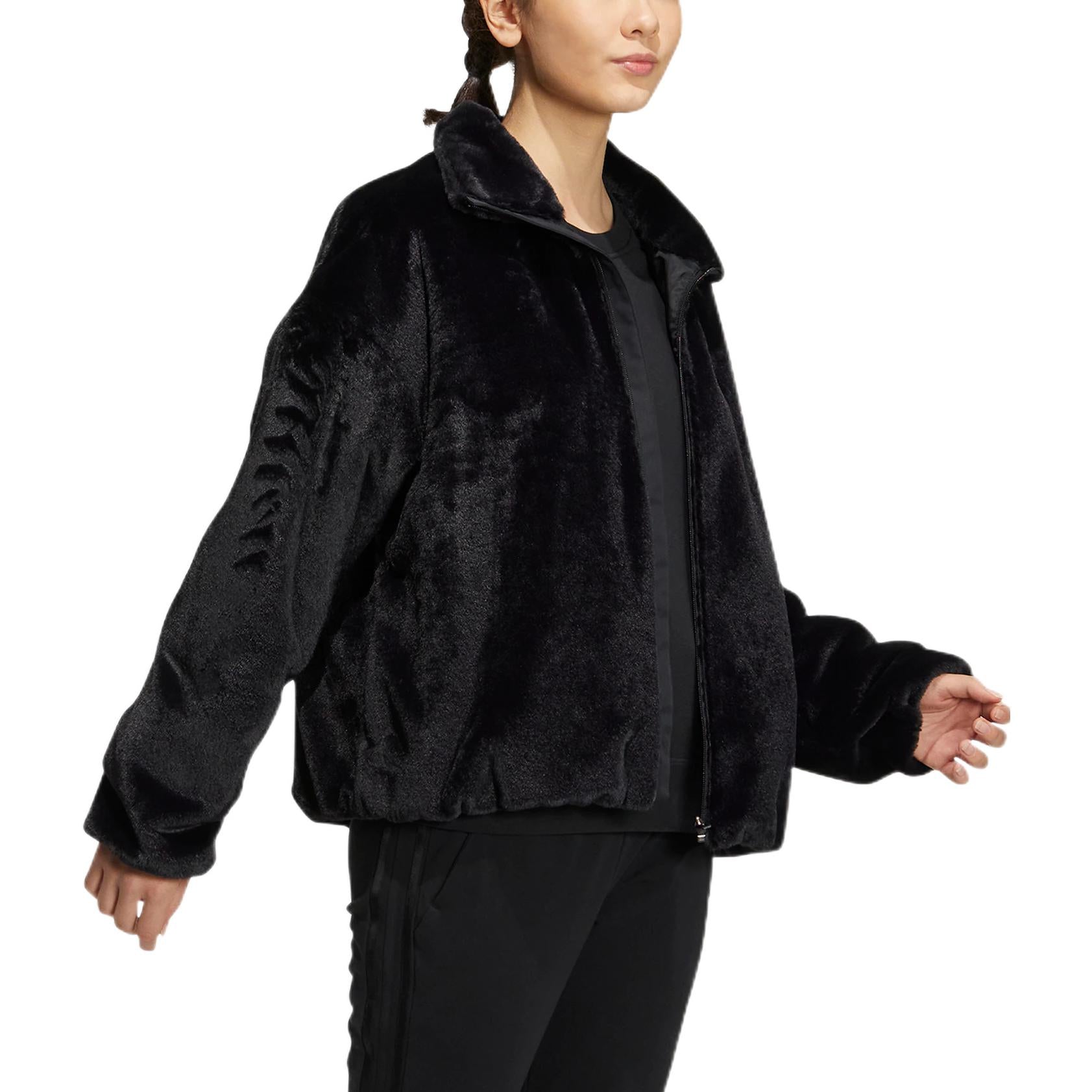 (WMNS) adidas Met Fur Jacket T1 Asia Sizing 'Black' HM7105