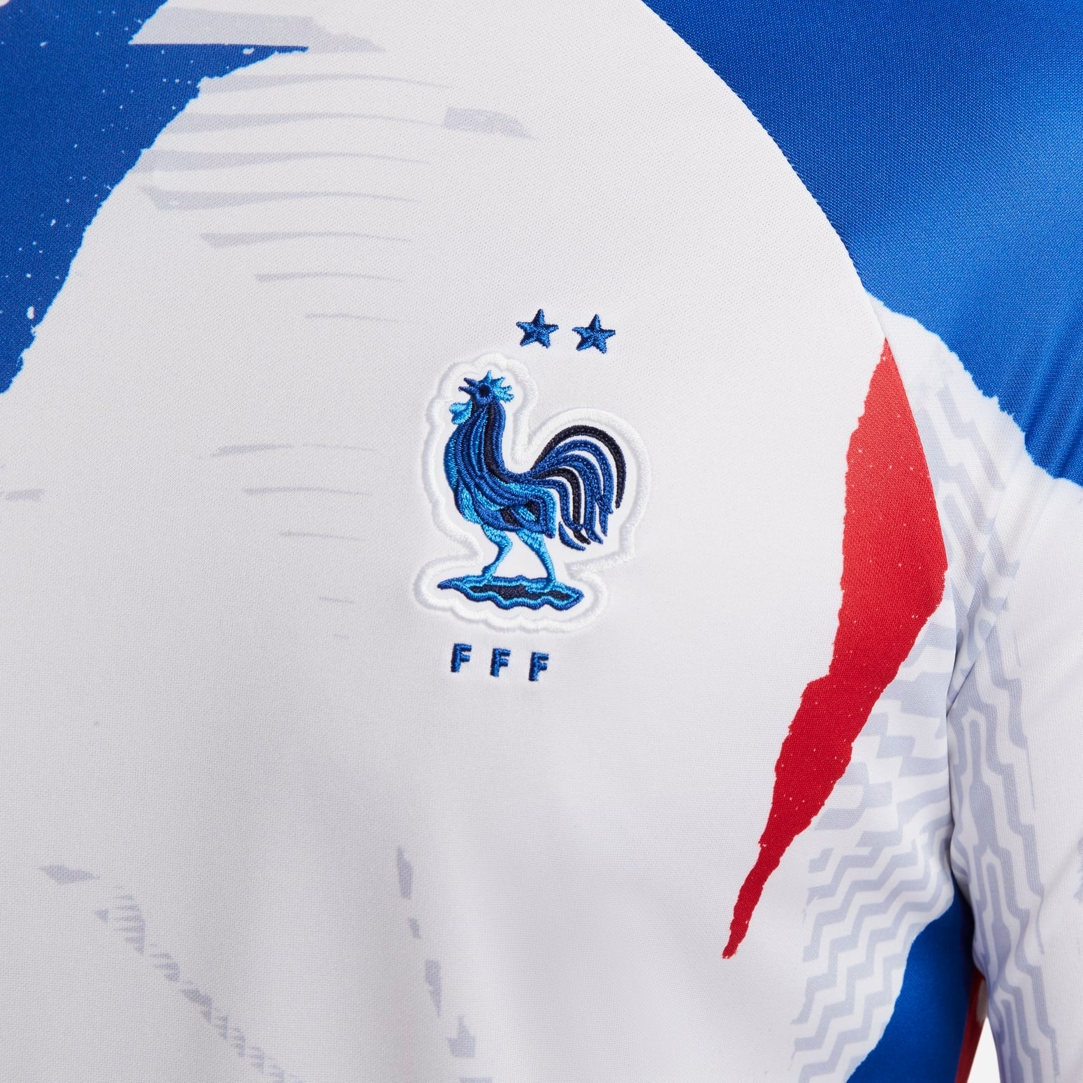 Nike France Dri-FIT Long Sleeve Prematch Top 'White Blue Red' DM9533-100