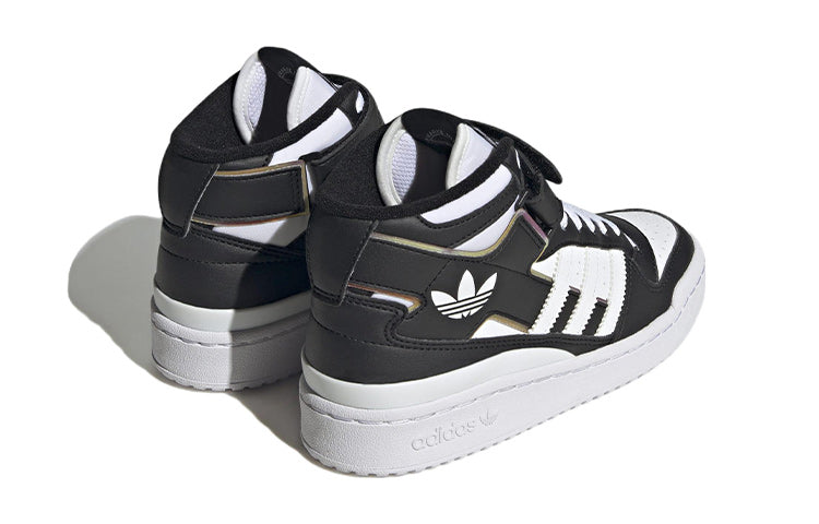 (GS) adidas Forum Mid J 'Black White Iridescent' HQ6845