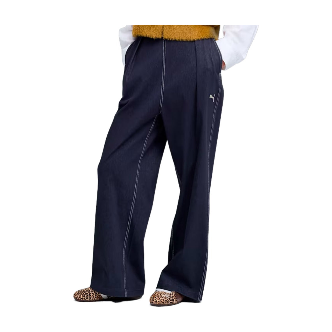 (WMNS) PUMA ESS Elevated Denim-Like Pants 'Black' 693763-01