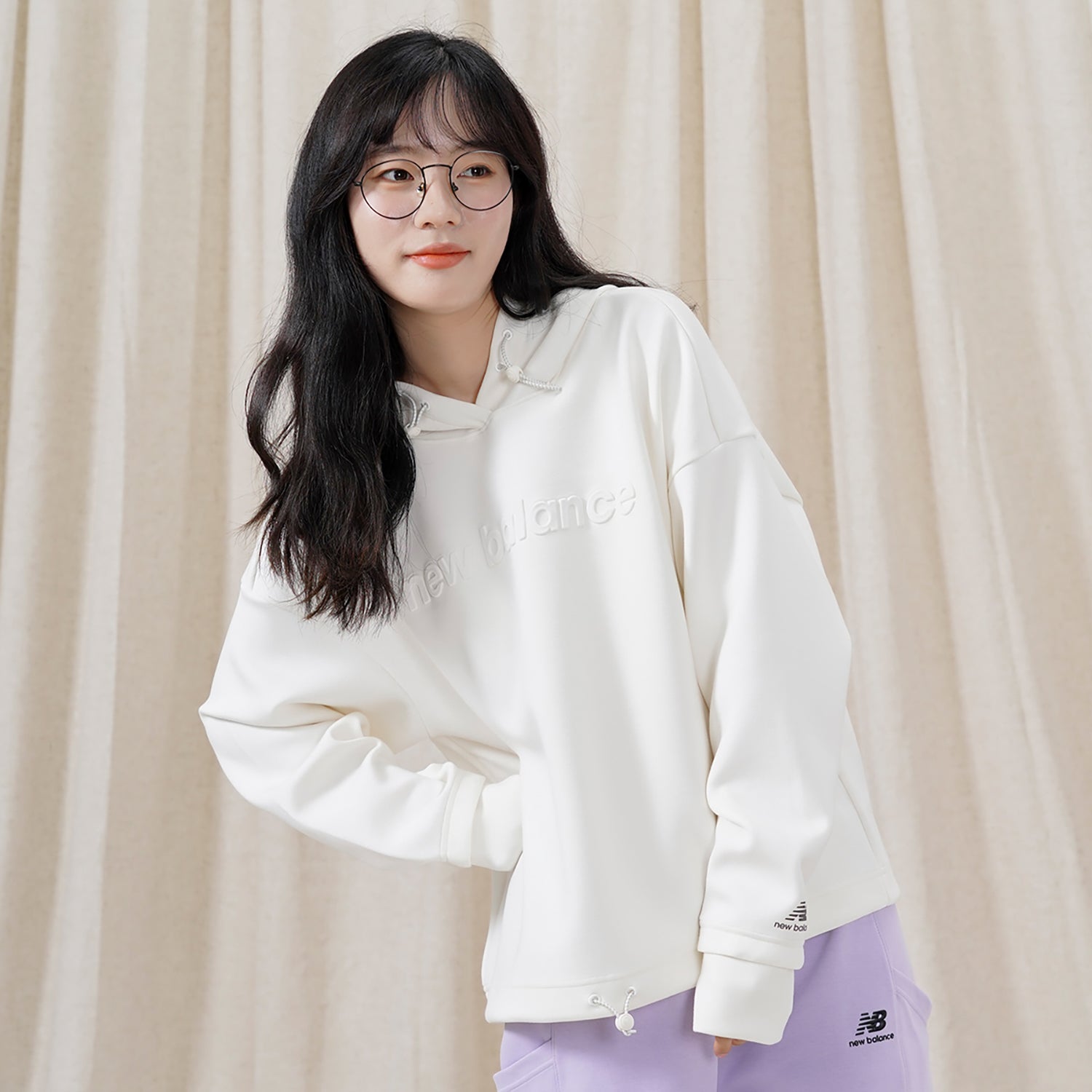(WMNS) New Balance Casual Logo Hoodie Asia Sizing 'White' 5CC39742-IV