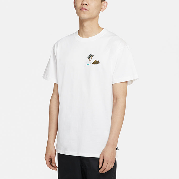 Nike SB Back Skateboard Round Neck Short Sleeve White DD8914-100