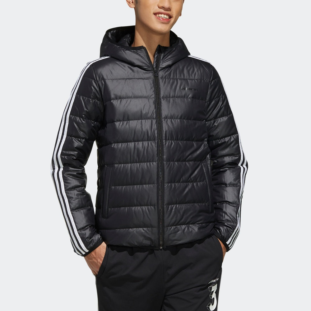adidas neo protection against cold Stay Warm Sports hooded down Jacket Black FK9923
