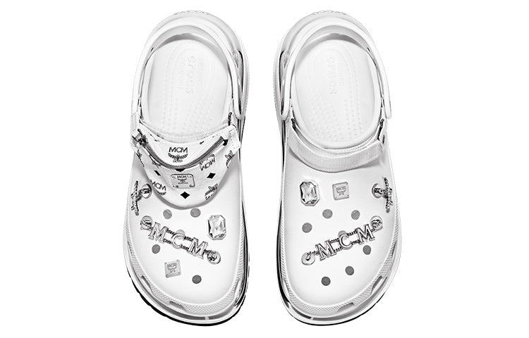 Crocs x MCM Mega Crush Clogs 'White Silver' MEXDAMM08WT