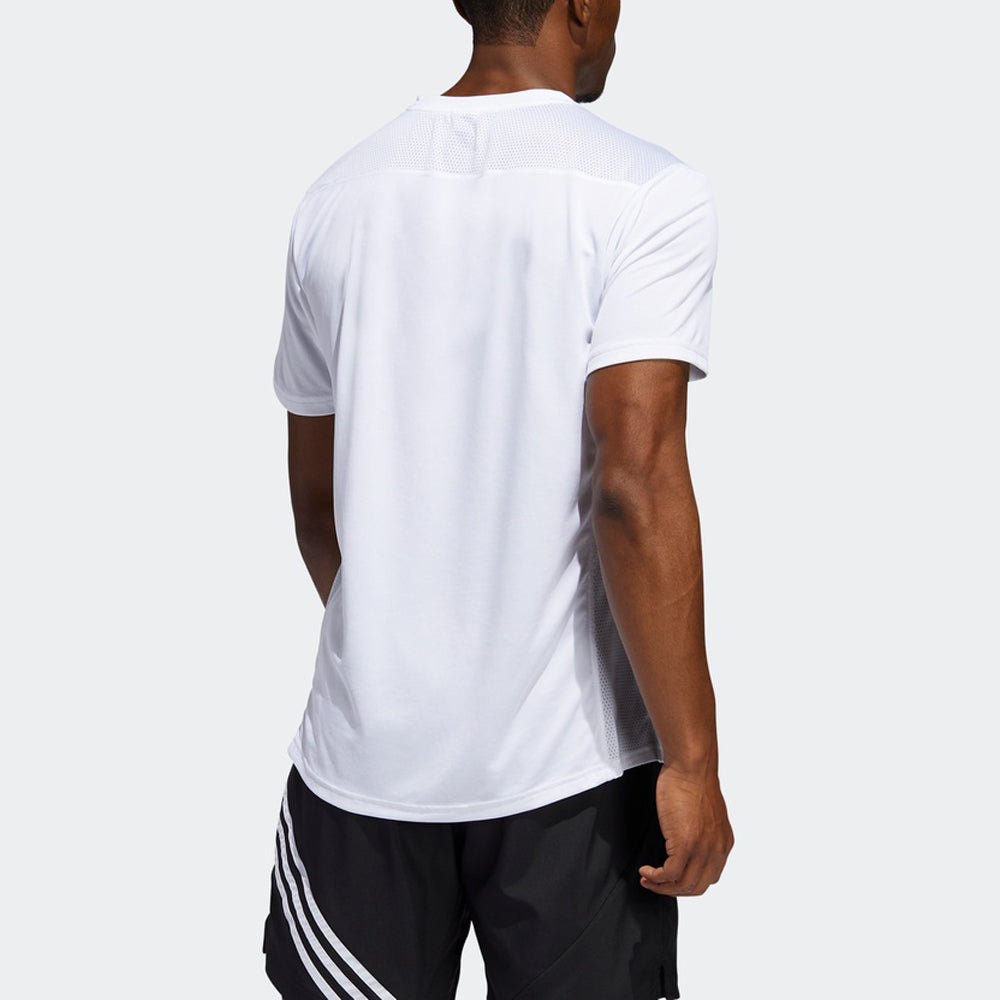 adidas Run It Tee M Logo Training Sports Short Sleeve White ED9292