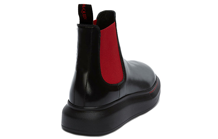 (WMNS) Alexander McQueen Hybrid Chelsea Boot 'Black Red' 586398WHX521066