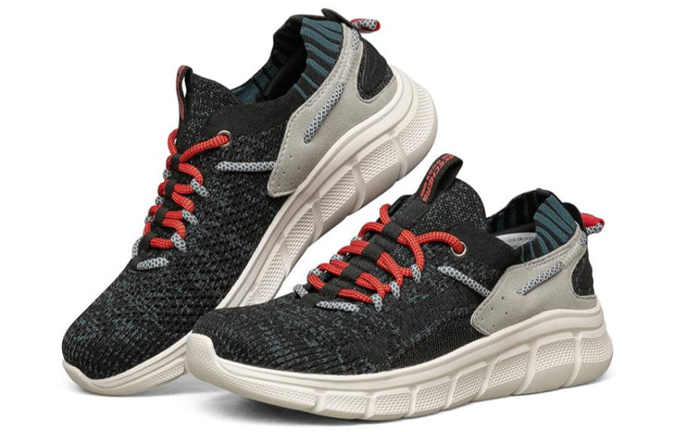 (WMNS) Skechers Bobs B Flex Running Shoes Black/White/Grey 117115-BLK