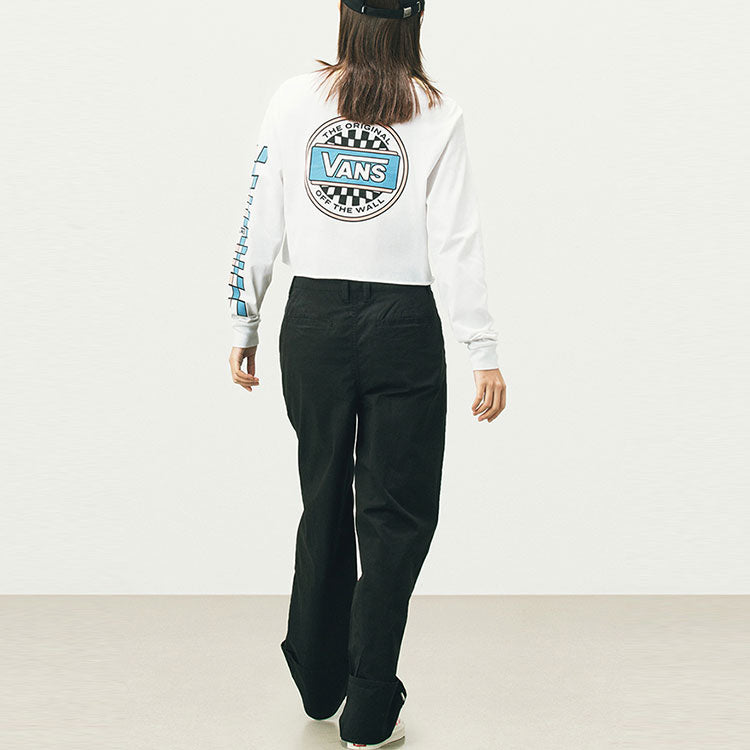 (WMNS) Vans Back Grid Logo Printing Long Sleeves White T-Shirt VN0A5DVPYB2