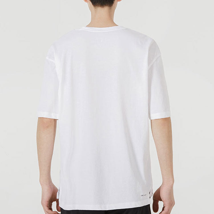 Air Jordan SS22 Logo Printing Sports Round Neck Short Sleeve White DH8922-100