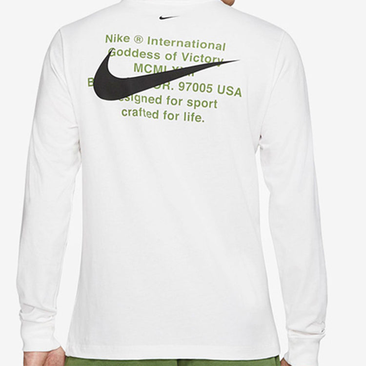 Nike Sportswear Swoosh LS Tee US Edition Round Neck Long Sleeves White CK2259-100
