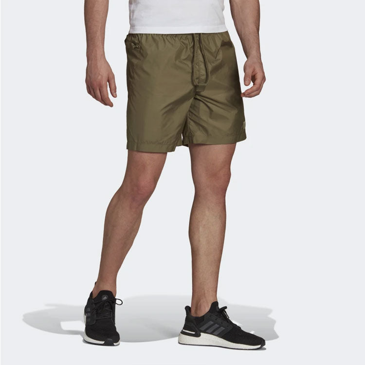 adidas Solid Color Casual Sports Shorts Khaki Brown HA0141