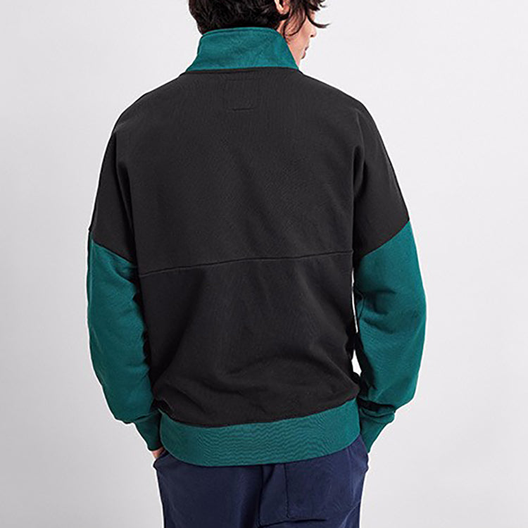 Vans Unisex Half Zipper Sweatshirt Black/Green Black-Green VN0A4BQOBLK