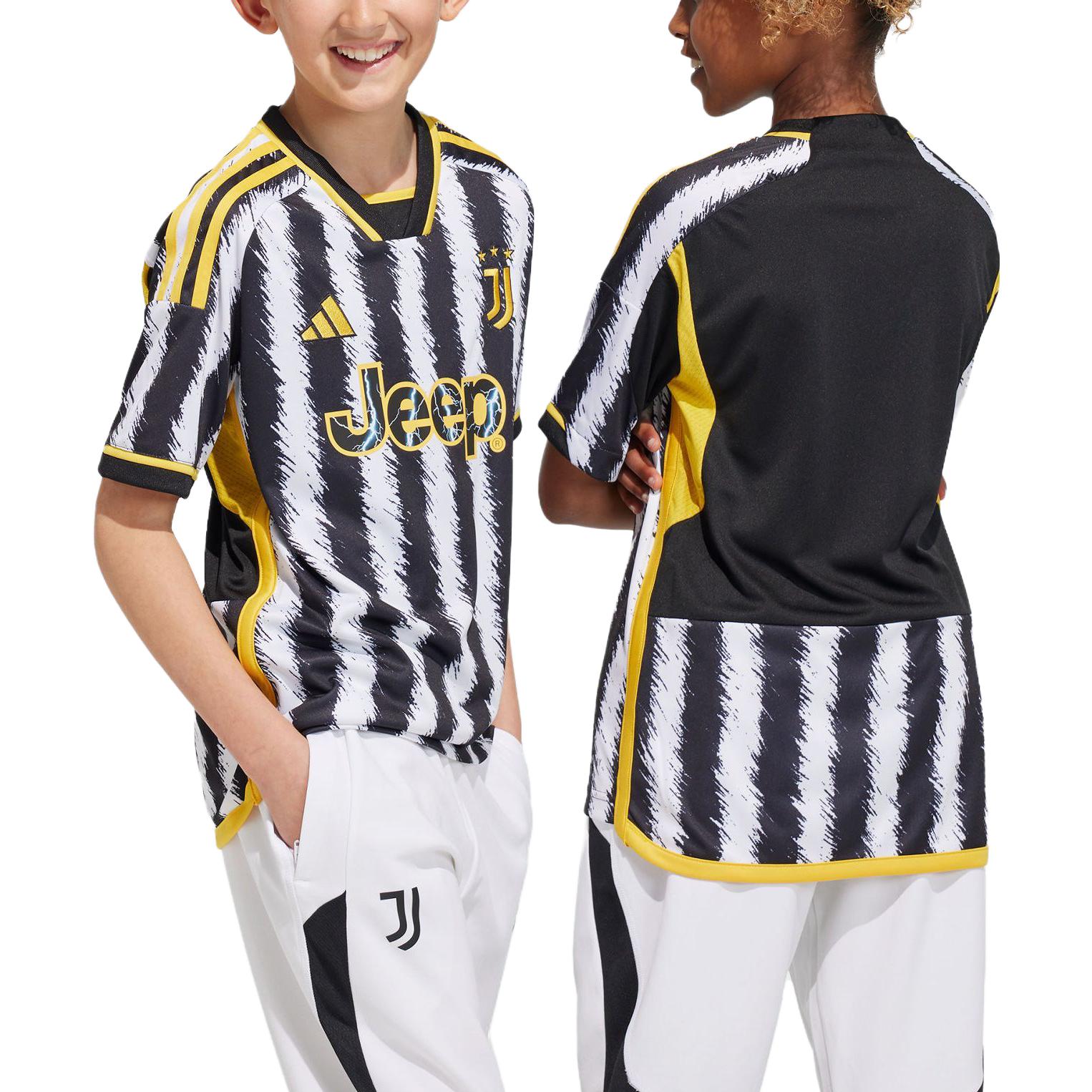 (GS) adidas Juventus 23/24 Home Jersey 'Black White' IB0490