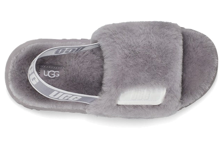 (WMNS) UGG Disco Slide Lightweight Cozy Thick Sole Gray Purple Colorblock 1112258-SAMT