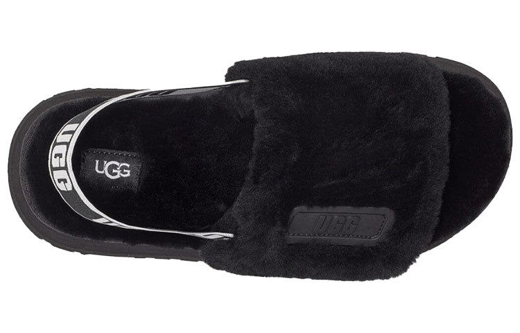 (WMNS) UGG Disco Slide Thick Sole Black Slippers 1112258-BLK